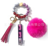 Cross -border crack bead hand string plush type card picker ATM no contact long nail card puller keychain