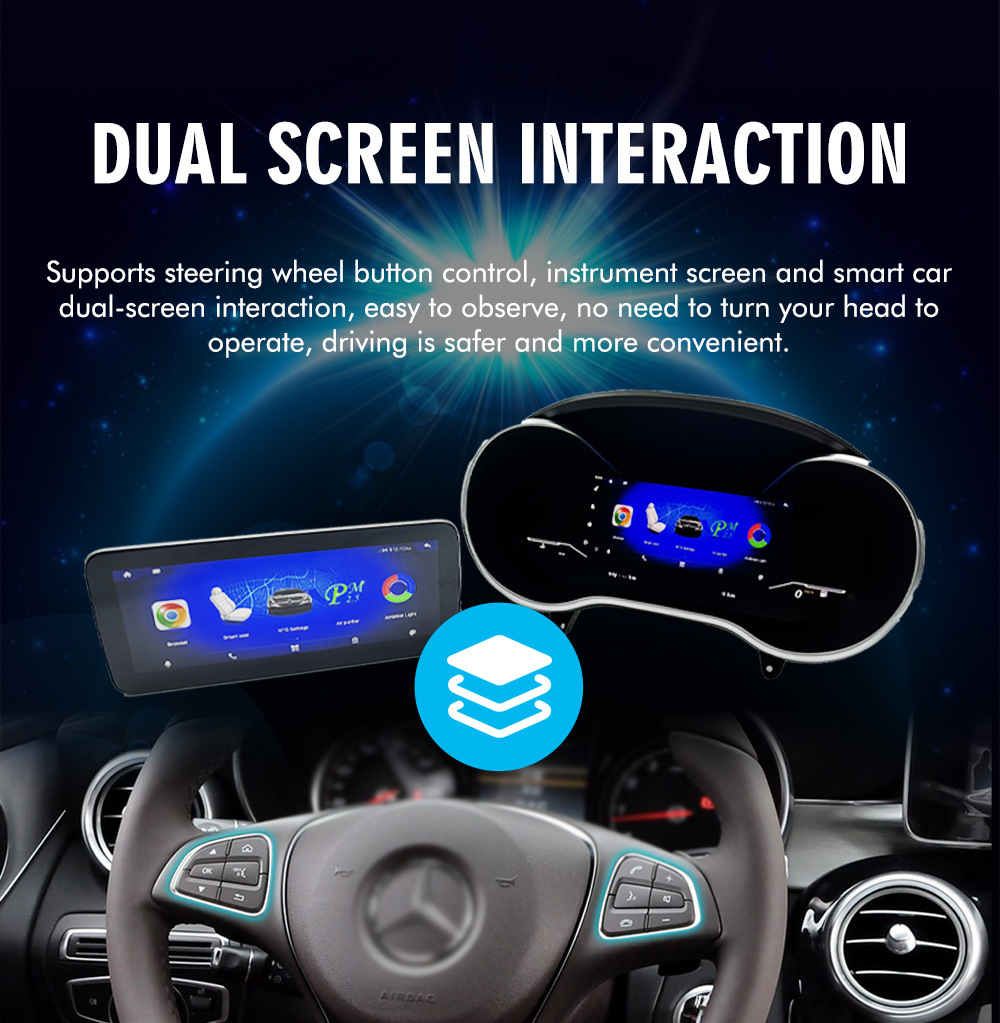 Suitable for 15-17 mercedes benz c-class/GLC with screen Carplay mobile phone interconnection old to new full LCD instrument