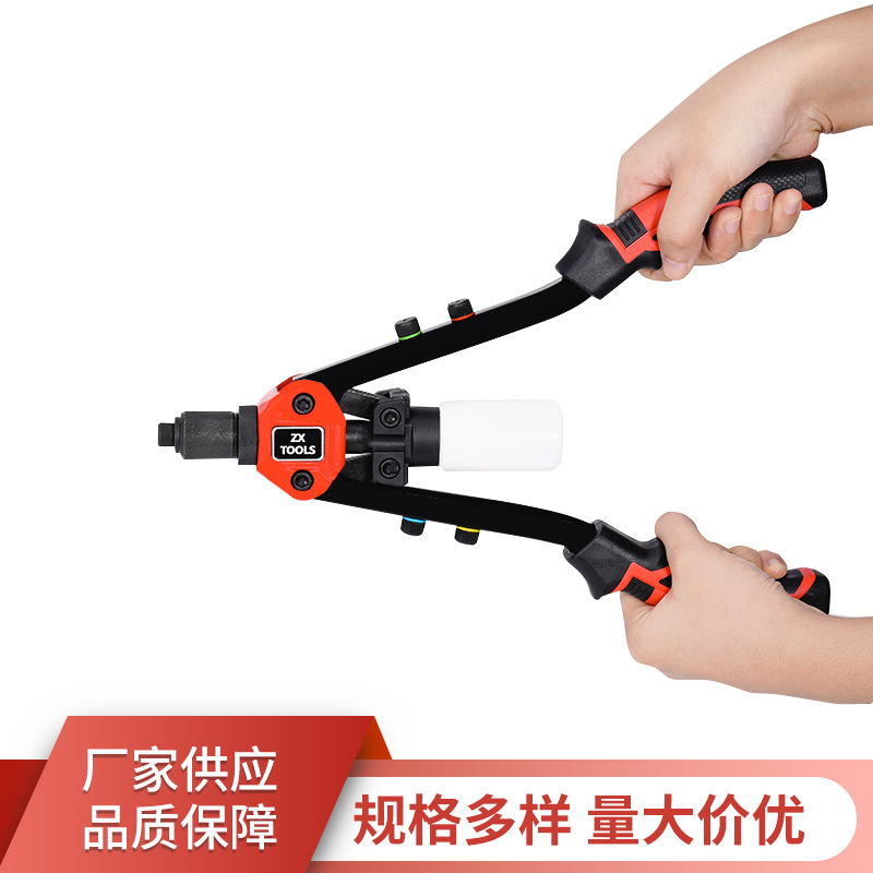 批发双把拉铆钉枪便携省力铆钉枪带收集瓶家用小型手动铆钉枪