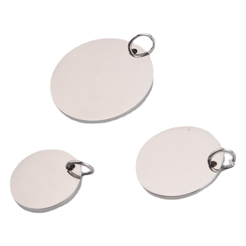 現物鏡面ステンレスリング付きのペンダント8-30mm多規格の光沢面のペンダントは文字を刻むことができます。