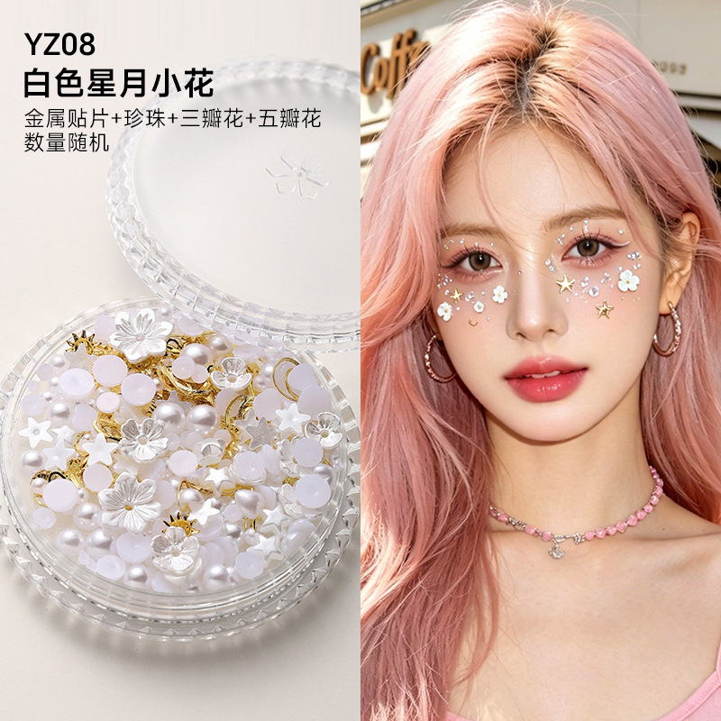 Decoraciones faciales maquillaje de ojos de novia maquillaje de escenario para niños pegatinas especiales cara lentejuelas lágrima diamante mariposa perla al por mayor