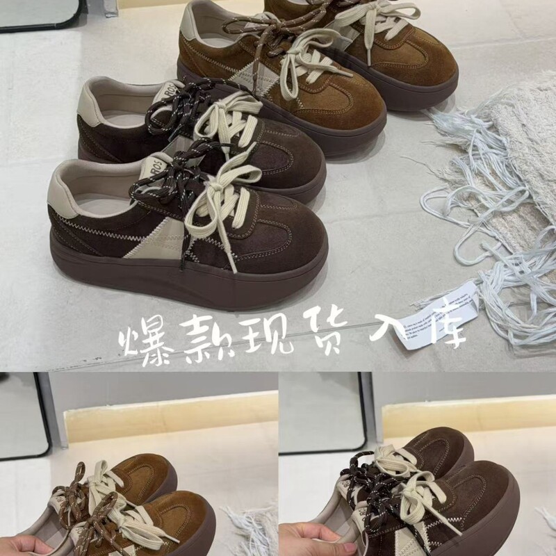 Fengliya Maillard platform German training shoes for women, 2026 autumn collection, height-increasing, retro style, super popular, casual sneakers Fengliya Maillard platform German training shoes for women, 2026 autumn collection, height-increasing, retro style, super popular, casual sneakers