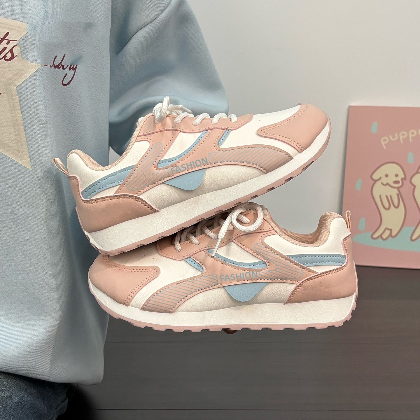 Zapatos Agan primavera y otoño superficies de cuero impermeables para mujeres corriendo viajes antideslizantes zapatos deportivos casuales de altura