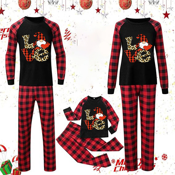 Underwear & Sleepwears Christmas style parent child printed home clothes cross border plaid home clothes hot selling parent child clothing suits_voghion.com