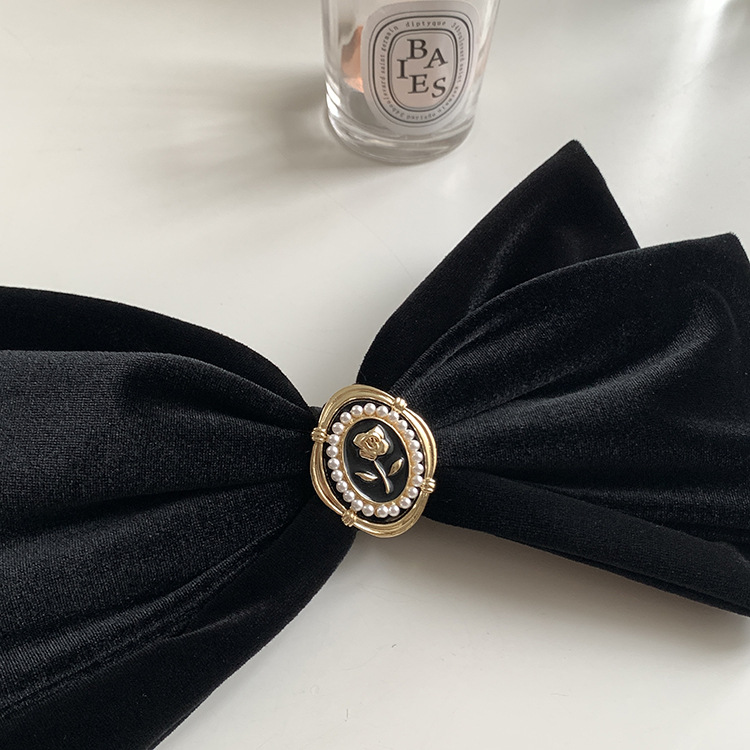 Französische High-End-Haarspange in Schwarz für Damen mit übergroßer Schleife, Tiara, Haarspange im koreanischen Stil für den Hinterkopf, elegante Haarspange_voghion.com