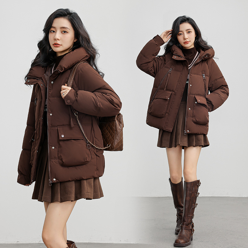 Russian new winer plus size for women's casual warmh, hickened and enlarged pocke hooded coon wholesale Down_voghion.com