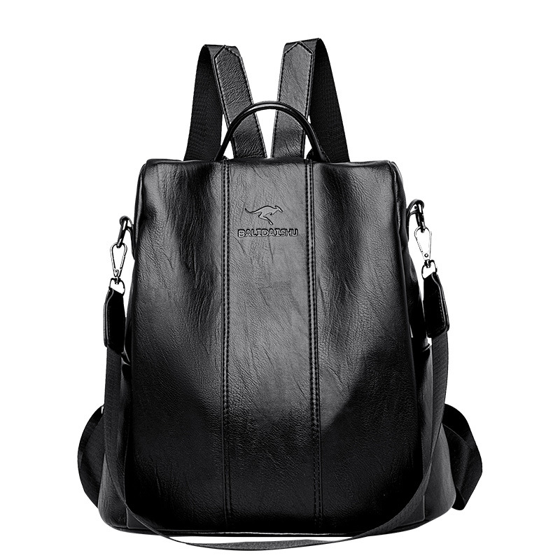 Mochila escolar de cuero suave estilo coreano, bolso antirrobo para mujer, diseño moderno