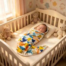 跨境新生婴幼儿包单初生儿襁褓巾针织棉包巾抱被产房裹布宝宝包被