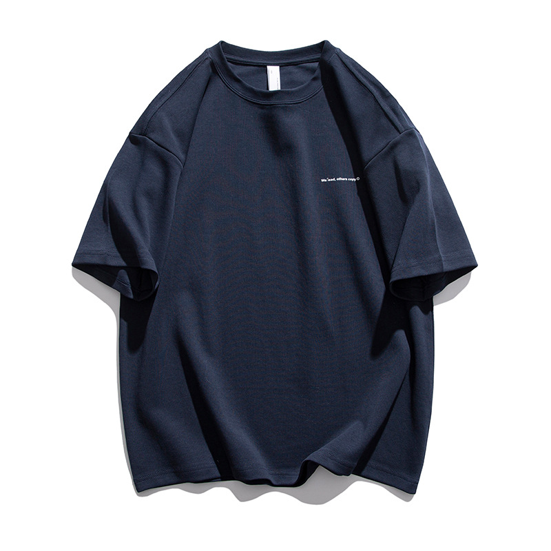 IZEXX estilo americano 300g de color sólido pesado de manga corta Camiseta de los hombres de la marca de moda suelta verano todo partido camisa de fondo más tamaño superior