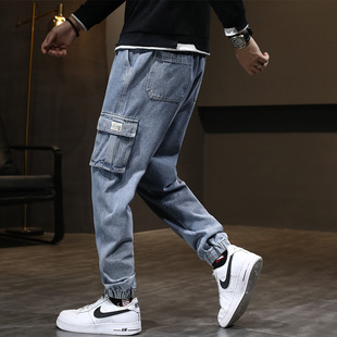 Spring Men's Casual Pants Men's Korean-style Trendy New Long Pants with Tie-toe Trendy Brand Sports Pants Ankle-length Pants Men's Loose