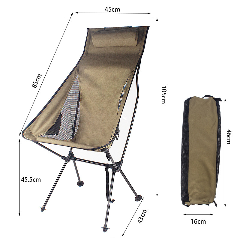 7075 Moon Lieing āra saliekams makšķerēšanas krēsls, kausu soma ar spilvenu, pieejamas trīs krāsas_voghion.com