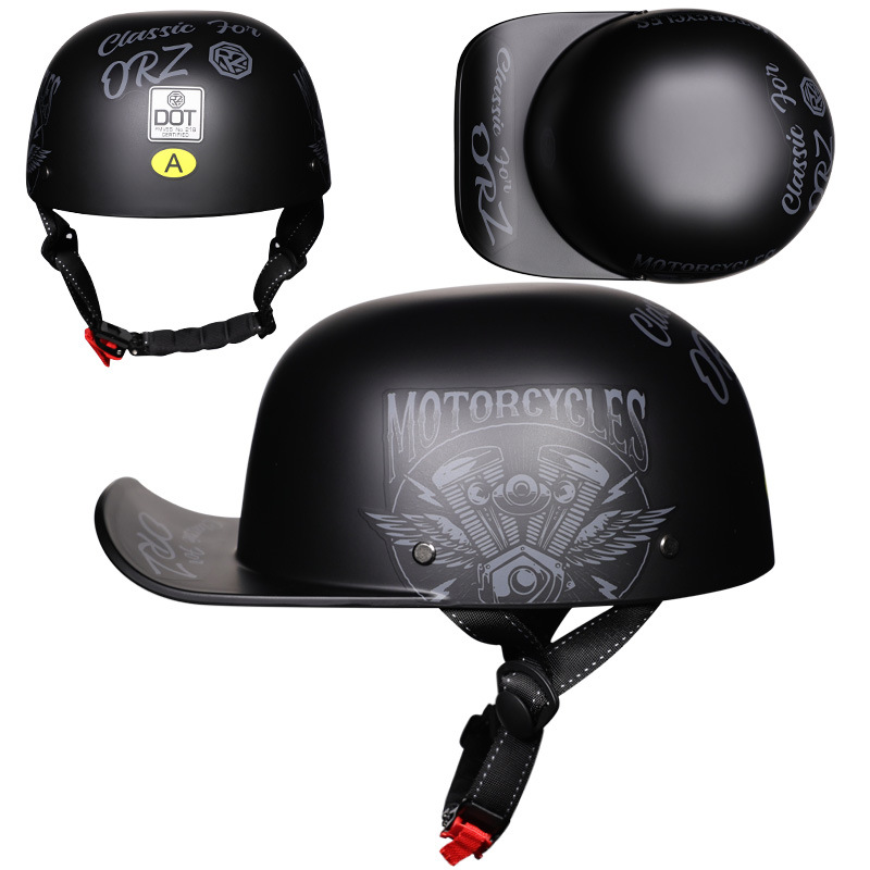 Casco de Béisbol Personalizado Estilo Gangster Retro, Casco Eléctrico para Scooter, Medio Casco, Casco de Scooter, Casco con Visera