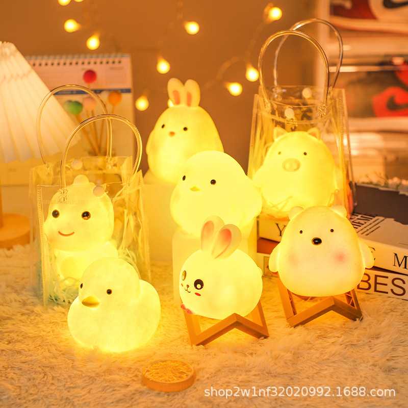 Cartoon Night Light bedroom sleep light creative rabbit light soft warm light eye protection lamp decoration small table lamp wholesale