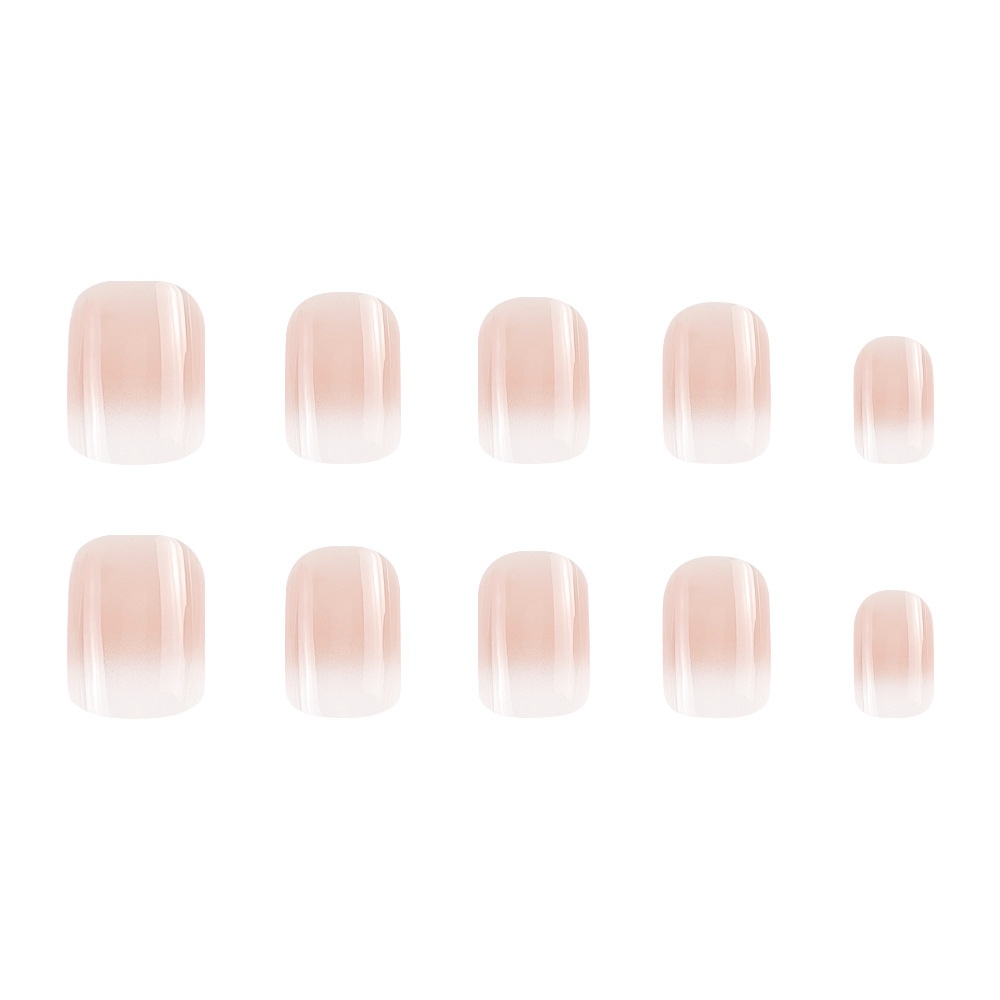 Unas suaves, frescas y simples, mejores ventas transfronterizas, color blanco rosado, 24 piezas, parches de uñas terminados.