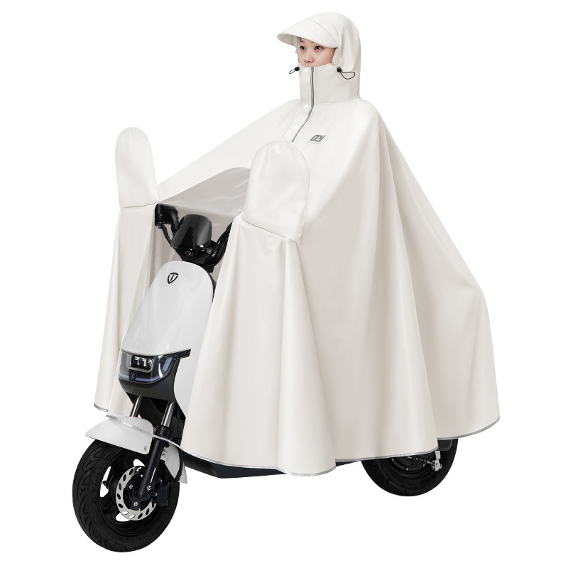 Quanyan 電気自動車レインコート厚みのあるロング全身一体型防雨ダブルバイクオートバイバッテリーカーポンチョ|undefined
