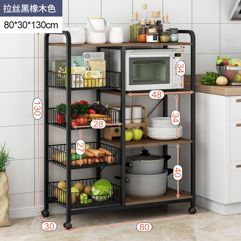 Cesta de la cocina estante de almacenamiento de piso multi-capa hogar vegetal rack de almacenamiento de horno microondas olla rack de almacenamiento