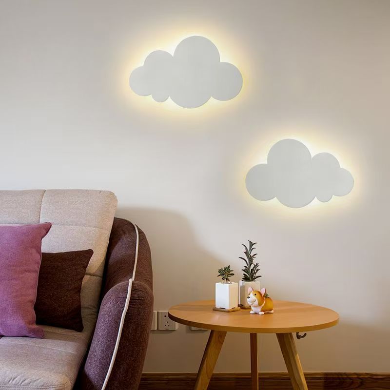 Luz de pared de cabezal de cama moderna minimalista fondo de dormitorio creativo nórdico nubes pasillo con interruptor táctil lámpara de pared