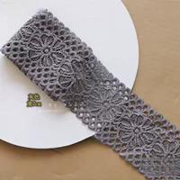 Декоративные эластичные кружева широкие рукава утолщенные и удлиненные Парижское шоу черно-белые ● Юбка 7 см серый