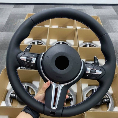 Suitable for BMW steering wheel modification assembly for 1 Series, 2 Series, 3 Series, 5 Series, 7 Series, x1, x2, x3, x4, x5, x6, x7, foreign trade cross-border (Steering wheel) - round-disc-silver-frame-m3-assembly