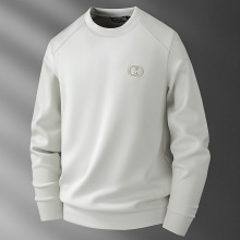 秋季高端莫代尔空气层太空棉男士圆领卫衣休闲时尚套头长袖T恤男