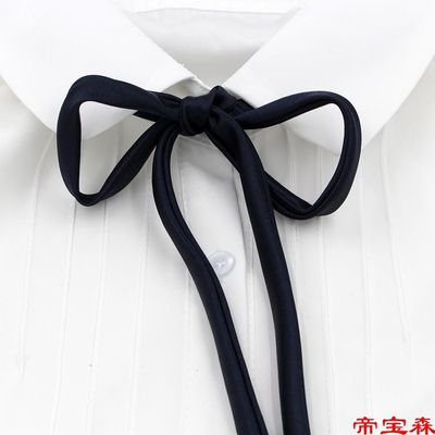 A solar system JK Bowtie Male and female students Korean Edition Ribbon Campus Silk ribbon Black and red