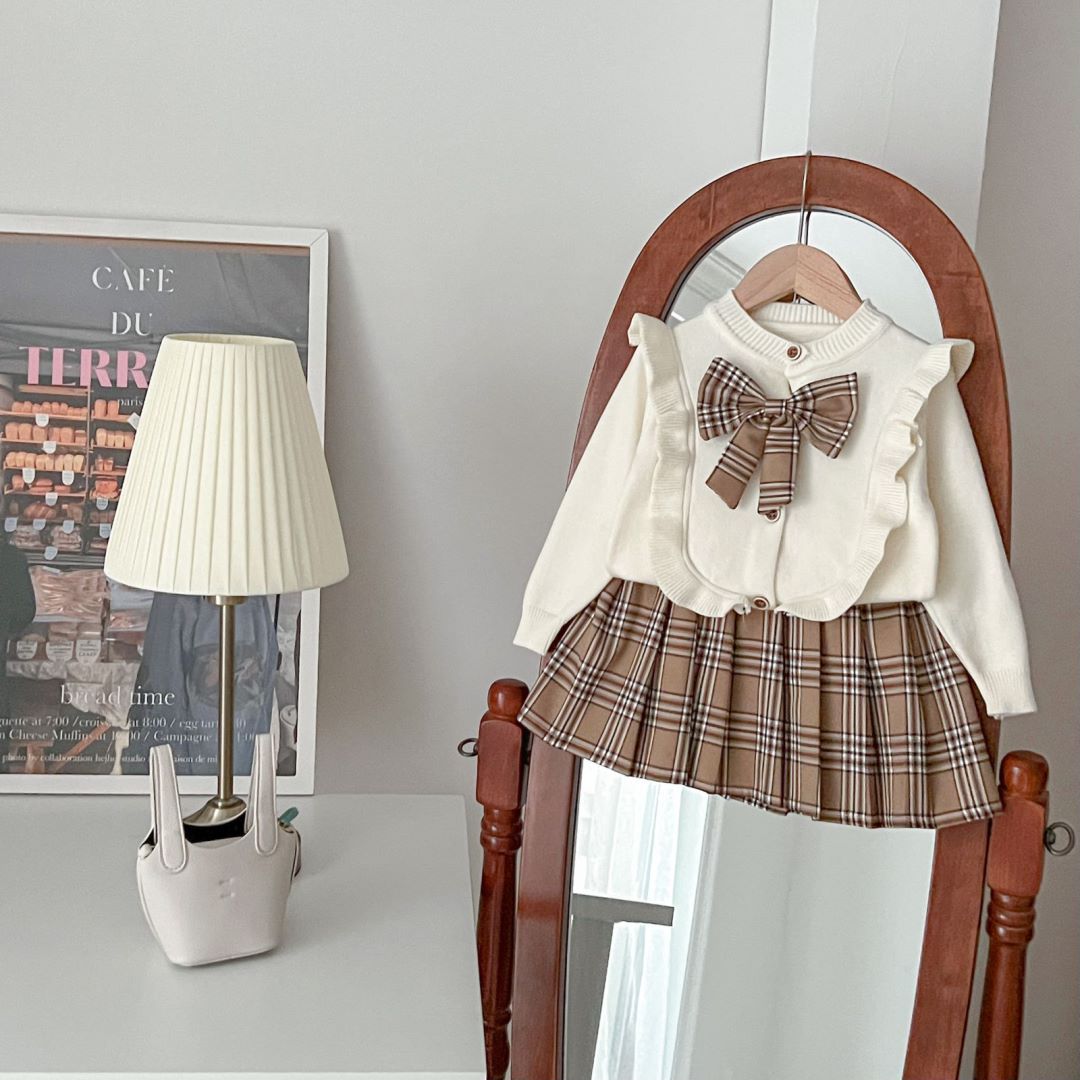 JINYONG Sweater Todelt JK Ny Baby Prinsesse Kjole Pige Sæt Efterår Børnetøj_voghion.com