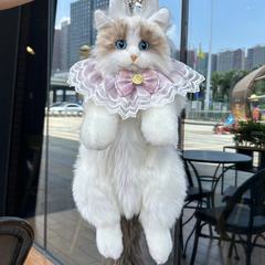 震え音の同じモデルのシミュレーションぬいぐるみ猫のリュックサックの子猫のぬいぐるみのぬいぐるみのおもちゃの誕生日プレゼントの女性