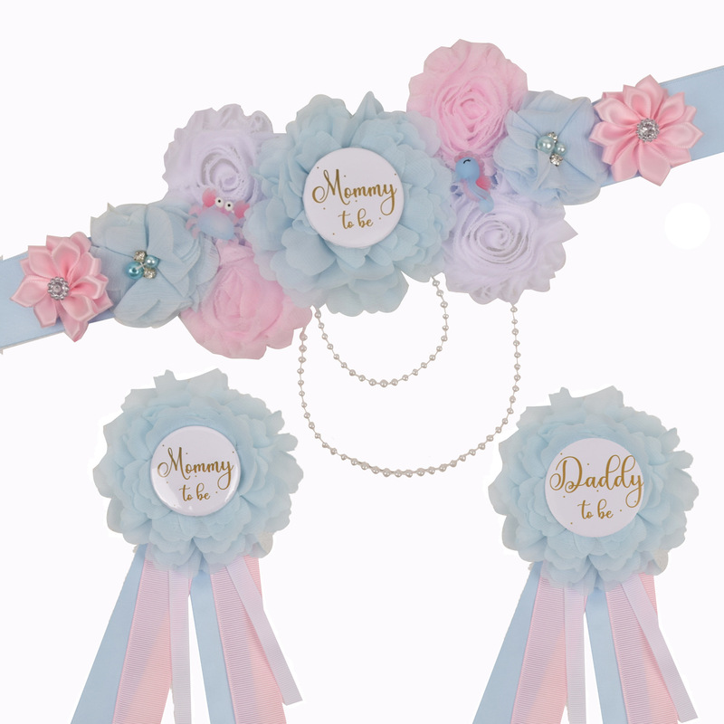 Chiffon flower maternity belt waist seal party theme decoration birthday party photo photo commemorative Amazon cross-border