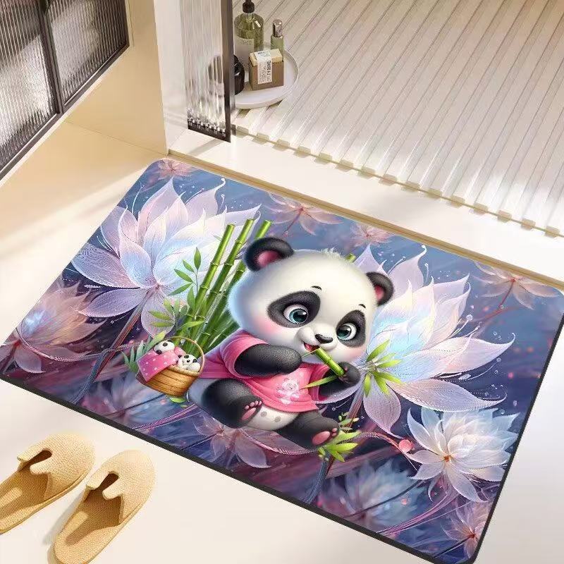 3D estereoscópico alfombra de suelo de baño inodoro puerta de absorción de agua alga de barro esterilla antideslizante inodoro doméstico puerta de entrada esterilla