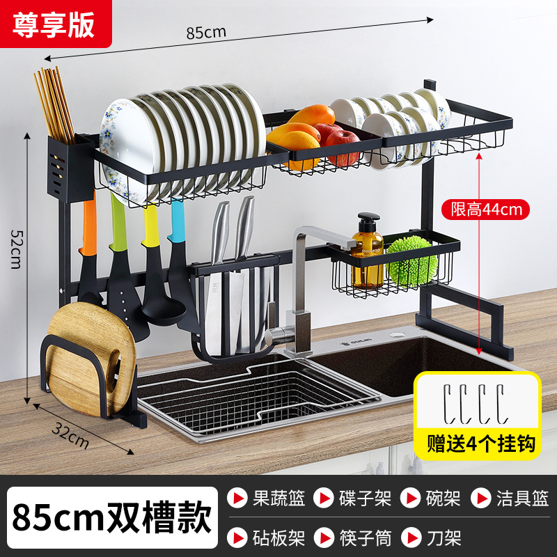 Fabricante directo para la cocina Tazón de almacenamiento de platos de acero inoxidable fregadero cubierta tablero de corte rack de almacenamiento multifuncional