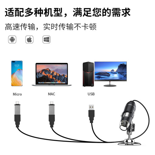 1600x USB Dual-Purpose Portable Android Smartphone Digital Microscope for Kids