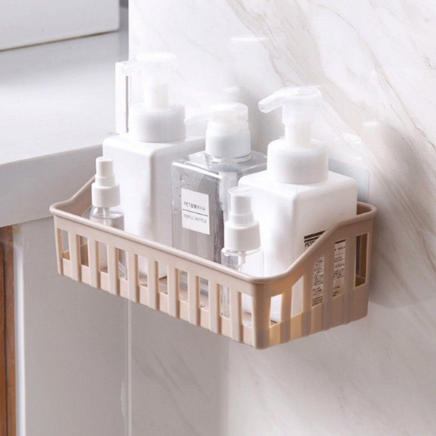 Estante de almacenamiento de baño sin costuras agujero sin clavos inodoro de plástico montado en la pared estante de almacenamiento de lavabo suministros de tocador