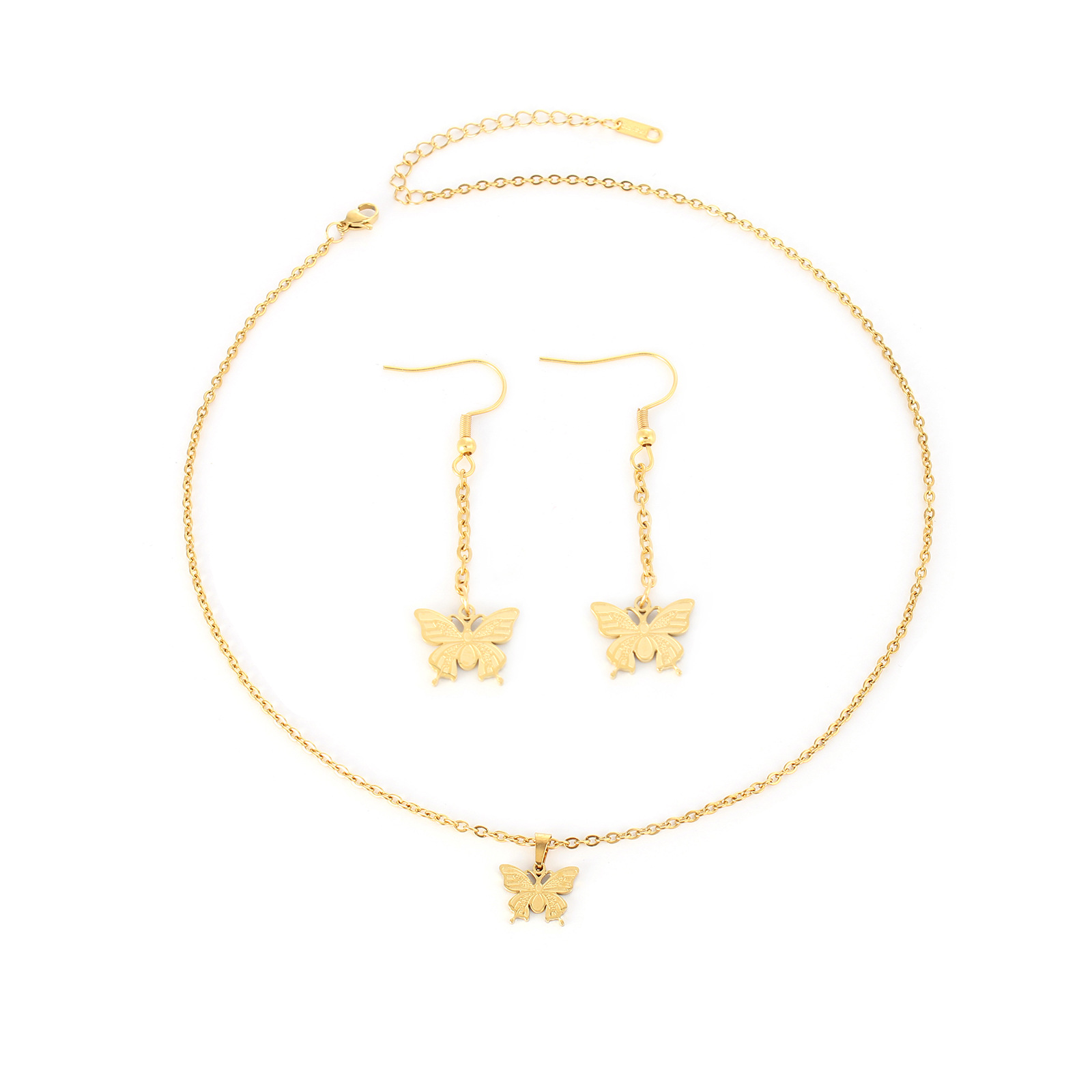 Fashion Butterfly Stainless Steel Plating Pendant Necklace