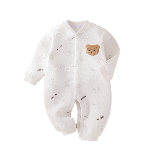 Baby unisex onesie pure cotton spring autumn warm winter padded newborn clothes baby thick tunic crawl suit