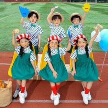 六一儿童演出服啦啦队小学生运动会服装背带裙幼儿园毕业表演服装