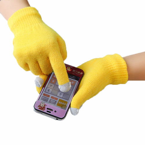 Direct sale touch screen gloves winter thick brushed warm touch screen gloves magic knitted floor stall supply wholesale