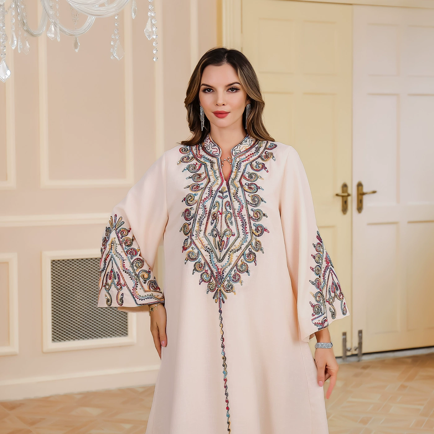 Dubai Middle Eastern robe women's clothing abaya clothing women arab ladies robe musilin embroidered dress