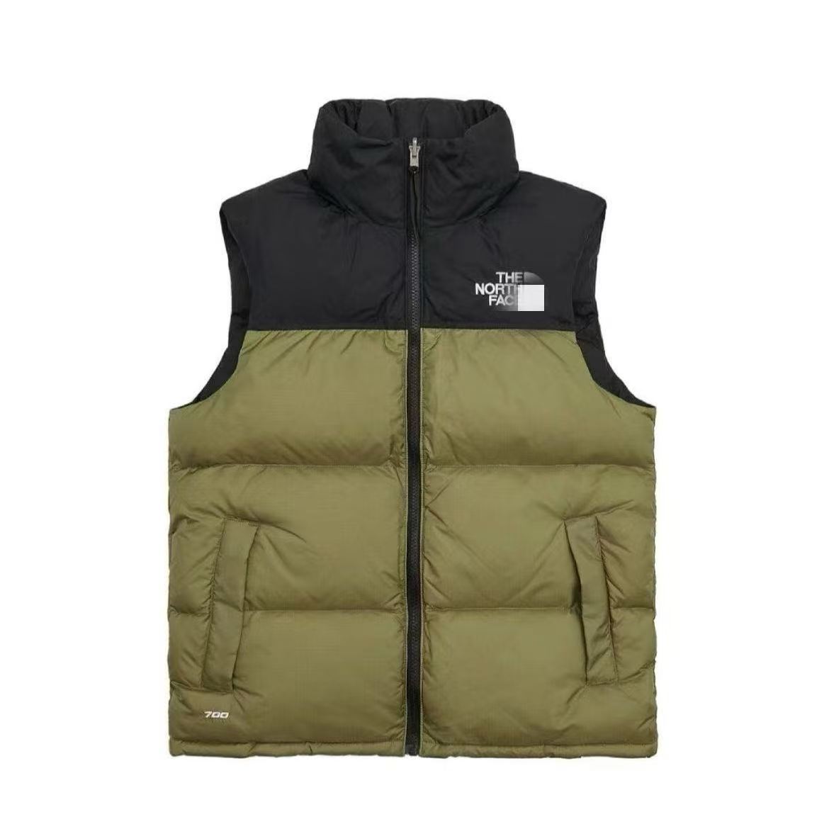 El mismo chaleco de algodón de cuello alto de la familia del norte, las mujeres se mantienen calientes en otoño e invierno, abrigos sin mangas, moda y chalecos de hombro de pareja. image 8