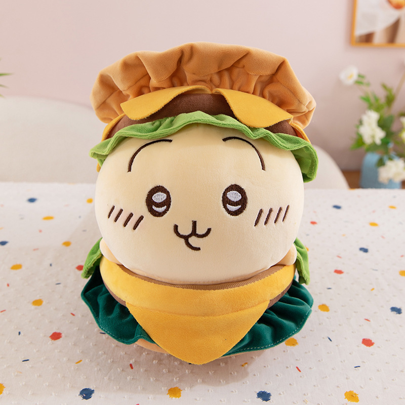 クリエイティブな新しいちいかわビッグマックバーガー Usachi ぬいぐるみ日本製睡眠抱き人形|undefined