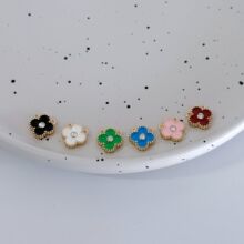 欧美时尚新款服饰合金配件亚克力四叶草饰品diy配件电镀饰品配件