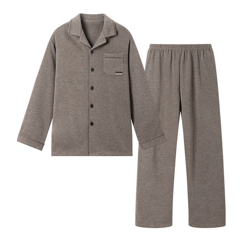 [Cashmere Heat Locking] Autumn and Winter Men's Pajamas Wool Mulberry Silk Fleece-Lined Thermal German Velvet Heating Large Size Set