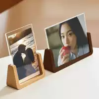 Высококачественный стол для фоторамки из цельного дерева, мытье фотографий, изготовленная на заказ прозрачная акриловая пустая рамка для фотоальбома плюс печать 6 дюймов 8