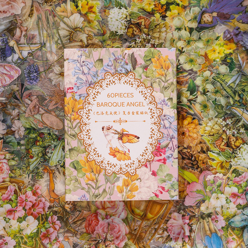 Ángel barroco retro diario impermeable PVC pegatinas creativo complejo tarjeta pegatinas diario material de los niños pegatinas