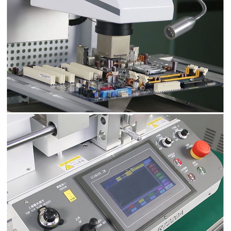 Zhuomao alta definición de alineación óptica PCB placa base BGA equipo de reparación de chip soldadura desmontaje independiente de tres temperaturas área de mantenimiento mesa