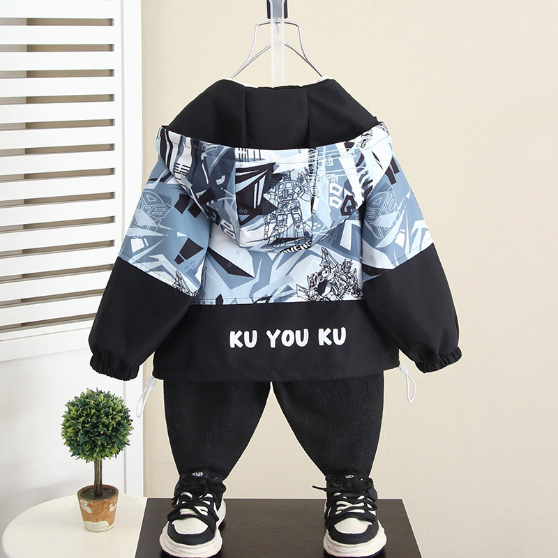 5986 chaqueta de otoño para niños 2025 primavera y otoño nuevo estilo chaqueta para niños chaqueta de otoño para bebés chaqueta con capucha