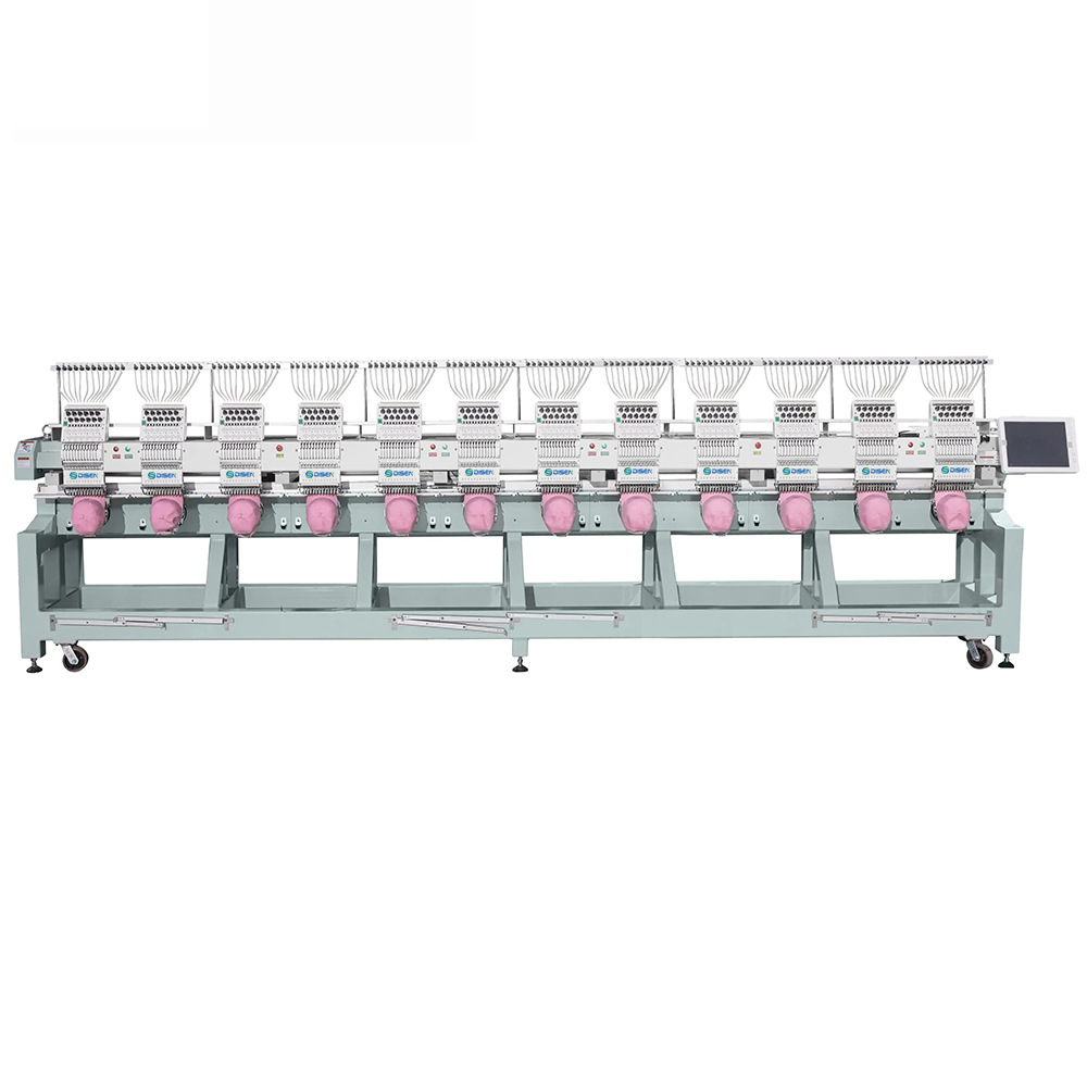 Marca nueva máquina de bordado de computadora automática de 12 cabezales 12-cabeza industrial bordado de tapa grande bordado plano máquina de bordado precio de fábrica