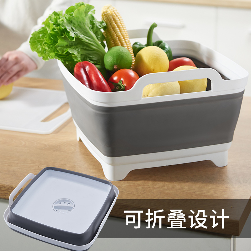 多功能水槽厨房易收纳可折叠盆挂式洗菜一体式排水塞旅行洗菜便携