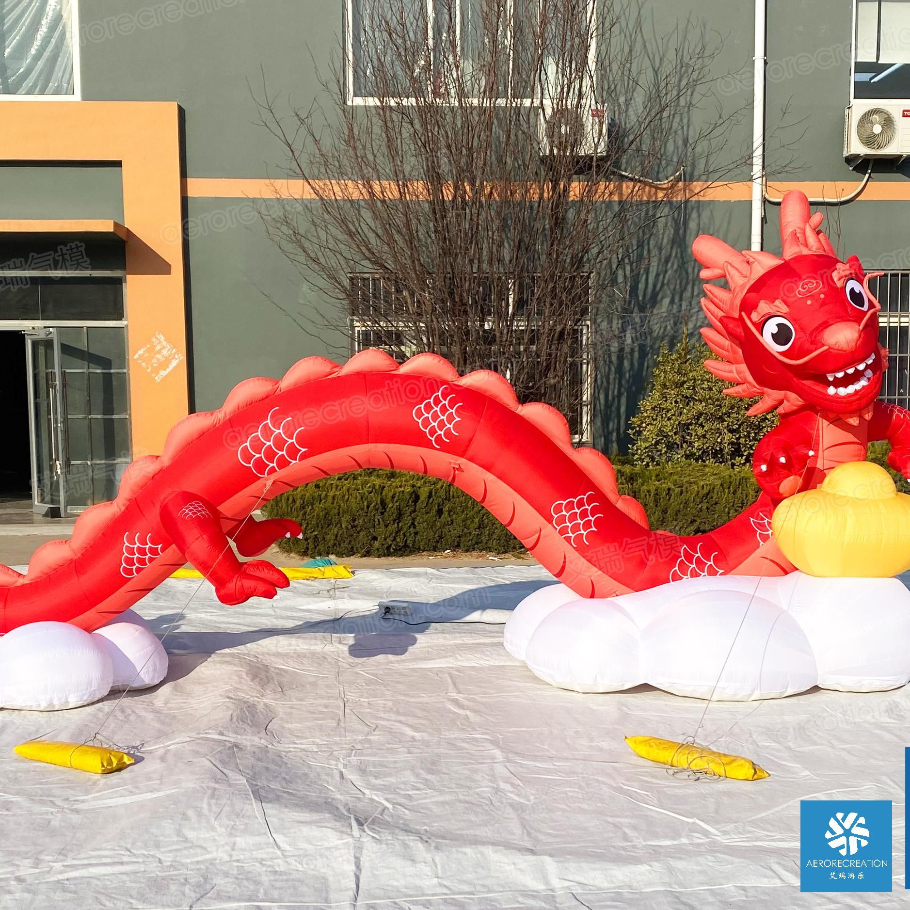 【厂家直销  批量发货】长6.2m 红色八斗龙气模新年美陈商业发光