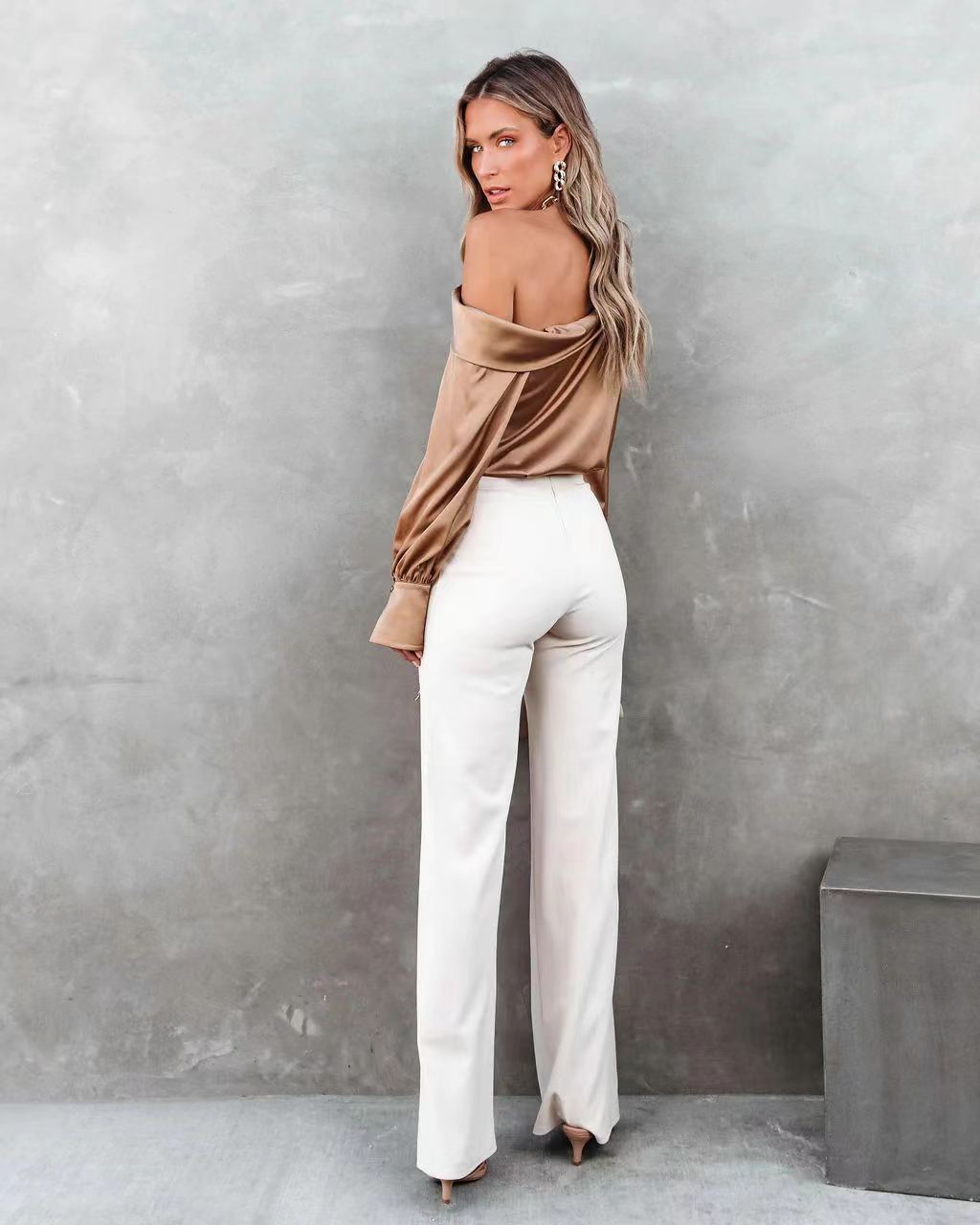 Solid Color Pattern Spring, Autumn Season Women'S Gender Wholesale Women'S Fashion Solid Color Long Sleeve Patchwork Blouses