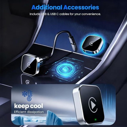 New Wireless Carplay Portable Compact Wired-To-Wireless Converter Android Auto Car Box